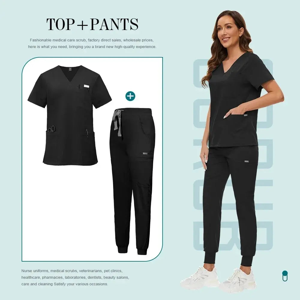 Comfortable and Colorful, Slim Fit, Women's Scrubs Sets, Jogger Style Pants - Healthcare Vibes