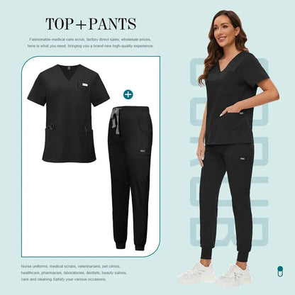 Comfortable and Colorful, Slim Fit, Women's Scrubs Sets, Jogger Style Pants - Healthcare Vibes