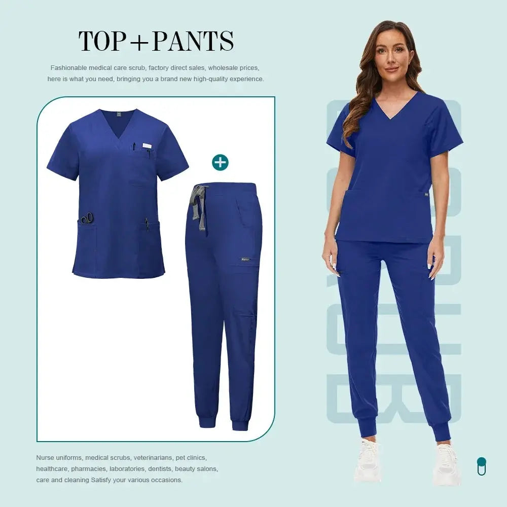 Comfortable and Colorful, Slim Fit, Women's Scrubs Sets, Jogger Style Pants - Healthcare Vibes
