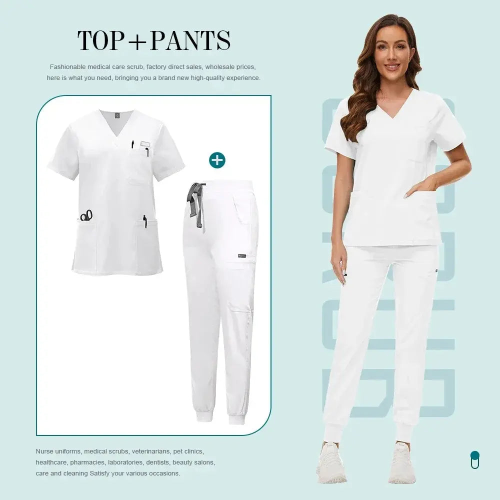 Comfortable and Colorful, Slim Fit, Women's Scrubs Sets, Jogger Style Pants - Healthcare Vibes