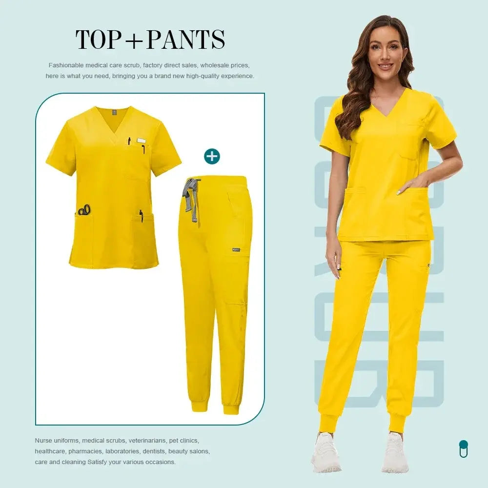 Comfortable and Colorful, Slim Fit, Women's Scrubs Sets, Jogger Style Pants - Healthcare Vibes