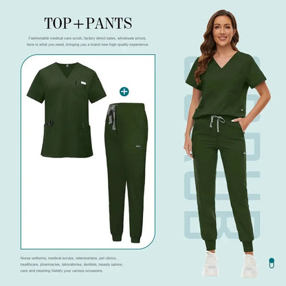 Comfortable and Colorful, Slim Fit, Women's Scrubs Sets, Jogger Style Pants - Healthcare Vibes