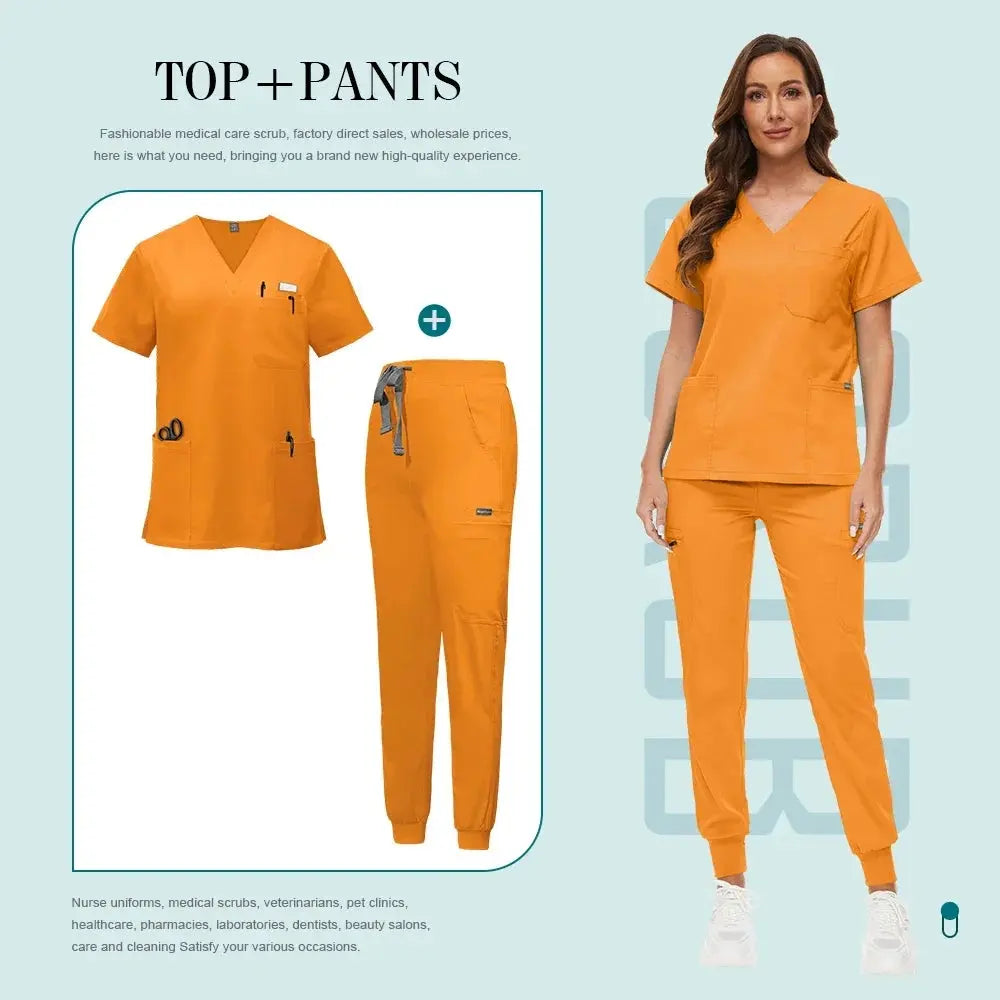 Comfortable and Colorful, Slim Fit, Women's Scrubs Sets, Jogger Style Pants - Healthcare Vibes