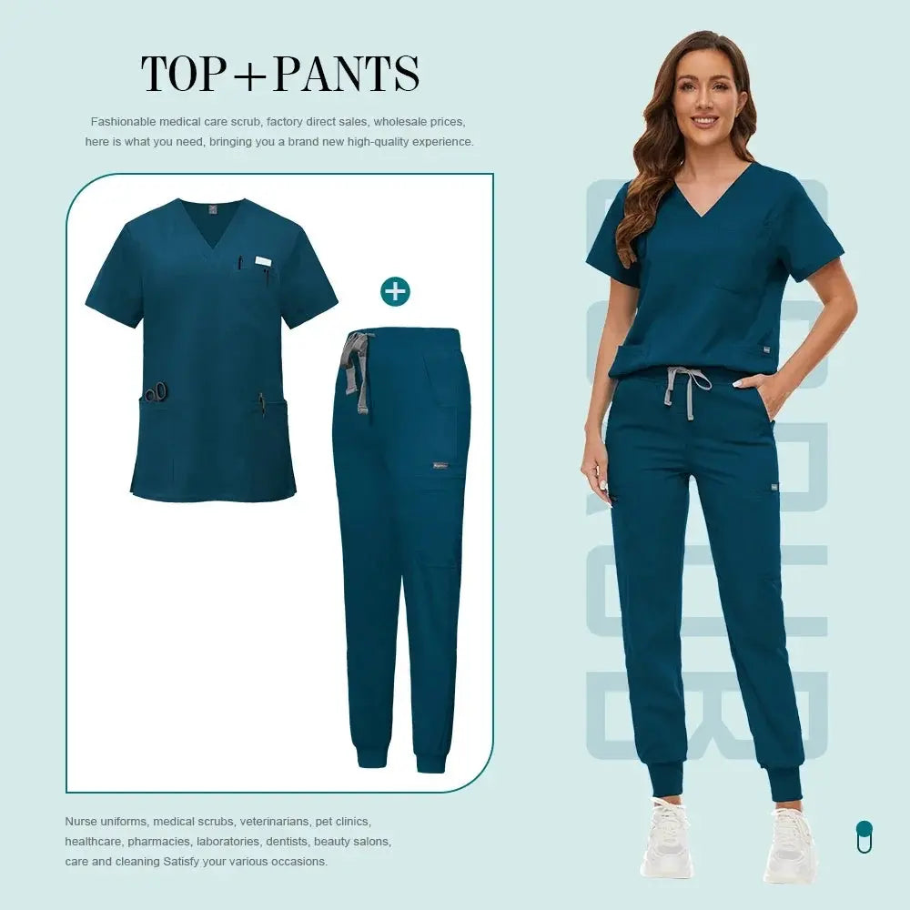 Comfortable and Colorful, Slim Fit, Women's Scrubs Sets, Jogger Style Pants - Healthcare Vibes