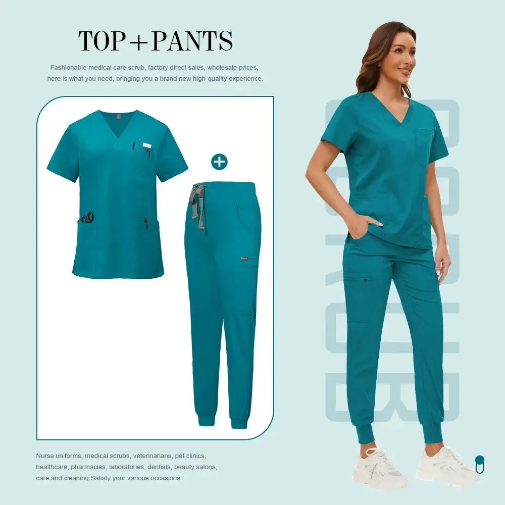 Comfortable and Colorful, Slim Fit, Women's Scrubs Sets, Jogger Style Pants - Healthcare Vibes