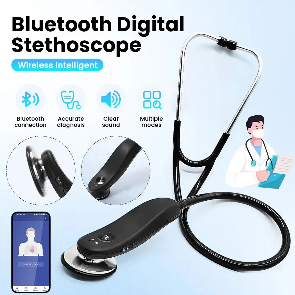 Digital Bluetooth Wireless Intelligent Electronic Stethoscope 40x Magnification-Comes With App - Healthcare Vibes