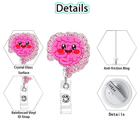 Anatomy Retractable Nurse Badge Reel, Clip Badge Holder, ID Card Holder - Healthcare Vibes