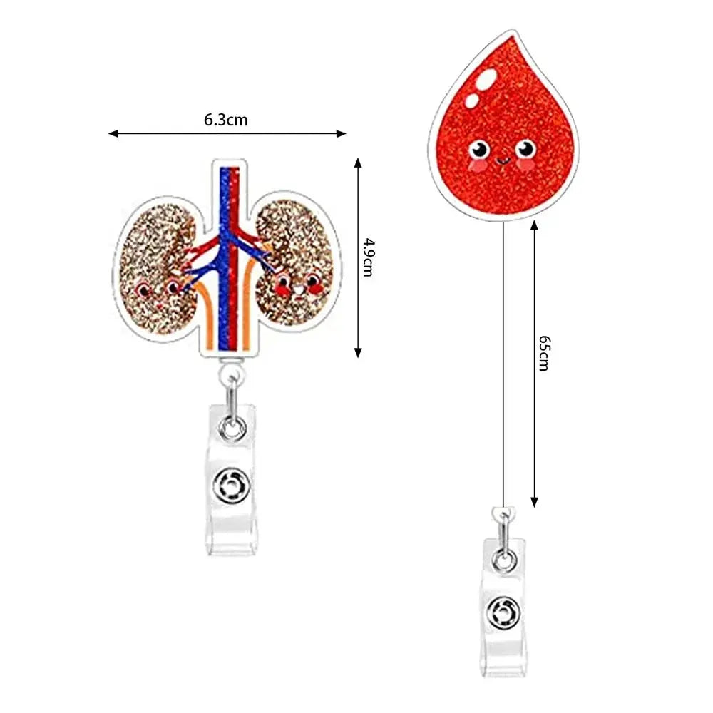 Anatomy Retractable Nurse Badge Reel, Clip Badge Holder, ID Card Holder - Healthcare Vibes