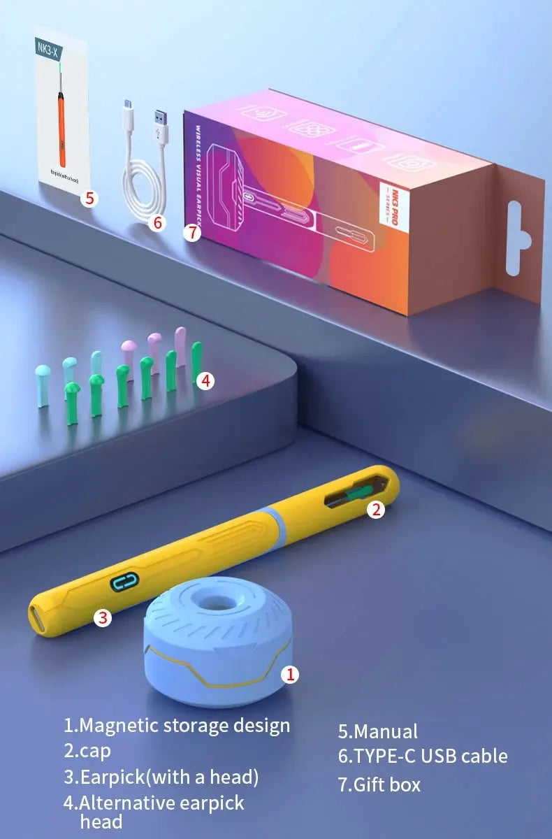 Camera Otoscope Earpick Set, USB C Charging Endoscope - Healthcare Vibes