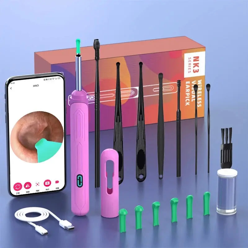 Camera Otoscope Earpick Set, USB C Charging Endoscope - Healthcare Vibes