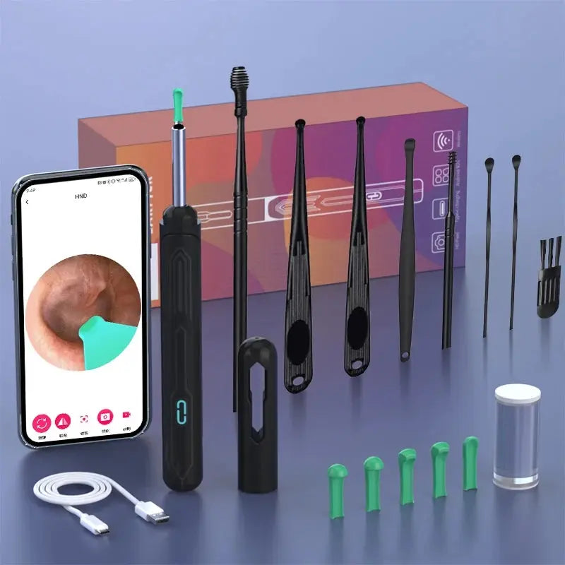 Camera Otoscope Earpick Set, USB C Charging Endoscope - Healthcare Vibes