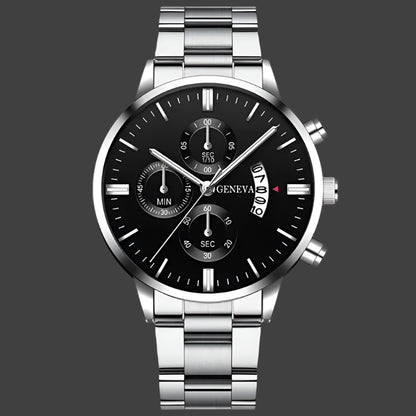 Men’s Black Stainless Steel Quartz Luxury Watch - Healthcare Vibes