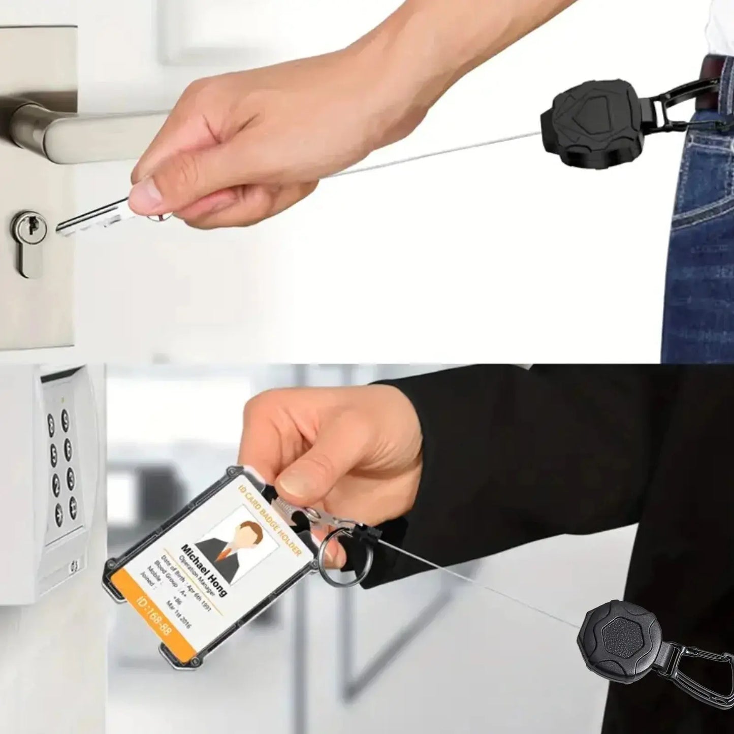 Heavy Duty Retractable Badge Reel, Carabiner Key Chain - Healthcare Vibes