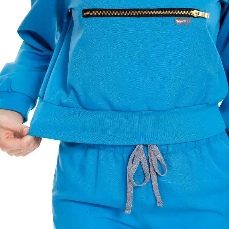 Long Sleeve Scrub Jacket and Matching Pants Set, Jogging Style, Scrubs Sets - Healthcare Vibes