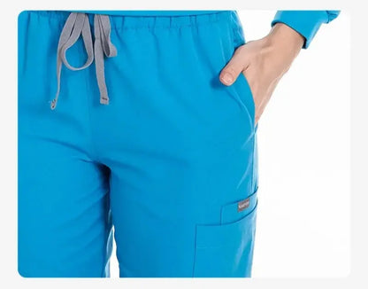 Long Sleeve Scrub Jacket and Matching Pants Set, Jogging Style, Scrubs Sets - Healthcare Vibes