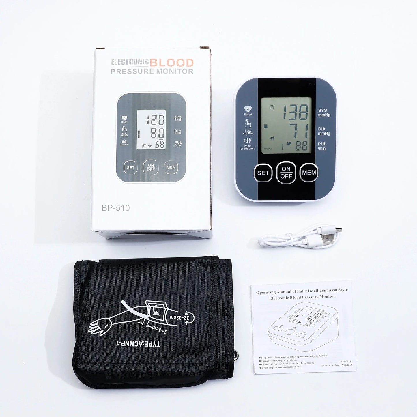 Medical Arm Blood Pressure Cuff, Thermometer, Pulse-Ox Set, Nurse, Doctor - Healthcare Vibes