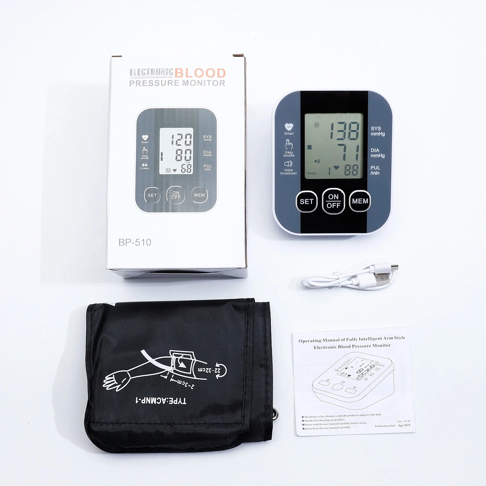 Medical Arm Blood Pressure Cuff, Thermometer, Pulse-Ox Set, Nurse, Doctor - Healthcare Vibes