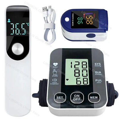 Medical Arm Blood Pressure Cuff, Thermometer, Pulse-Ox Set, Nurse, Doctor - Healthcare Vibes