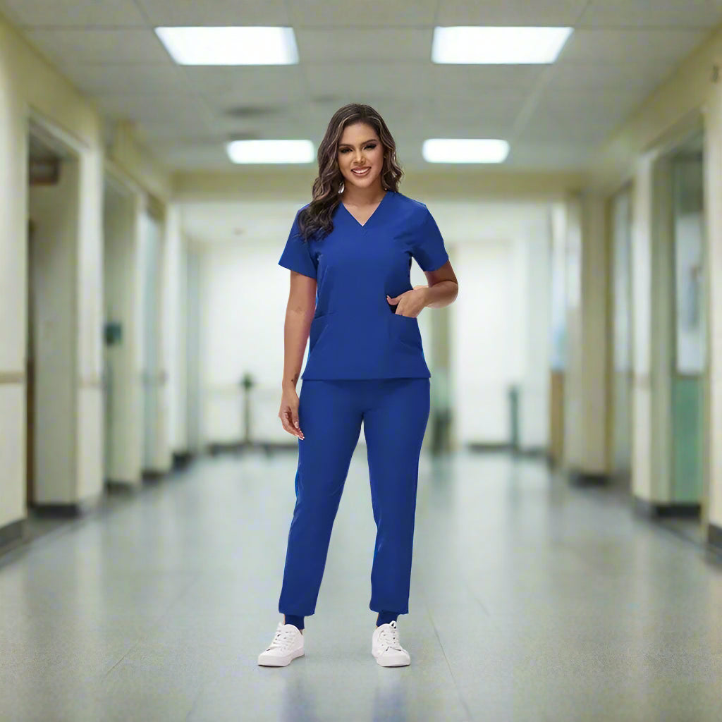 Medical Scrubs, Uniform, Doctor and Nurse Scrubs, Quick-Dry, 2 Piece Set Top and Jogger Style Bottom - Healthcare Vibes