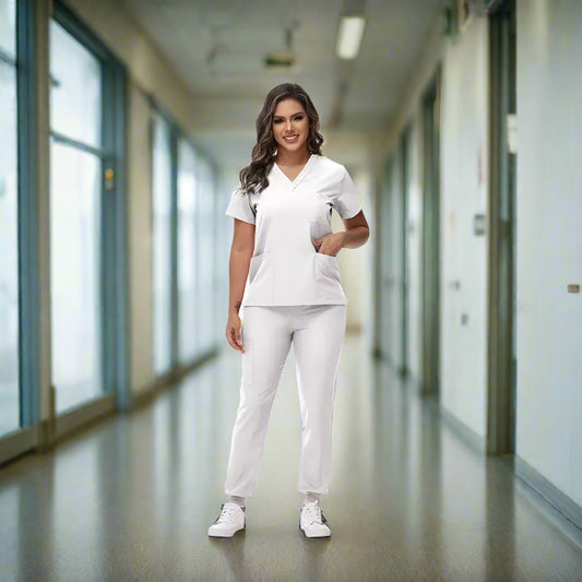 Medical Scrubs, Uniform, Doctor and Nurse Scrubs, Quick-Dry, 2 Piece Set Top and Jogger Style Bottom - Healthcare Vibes