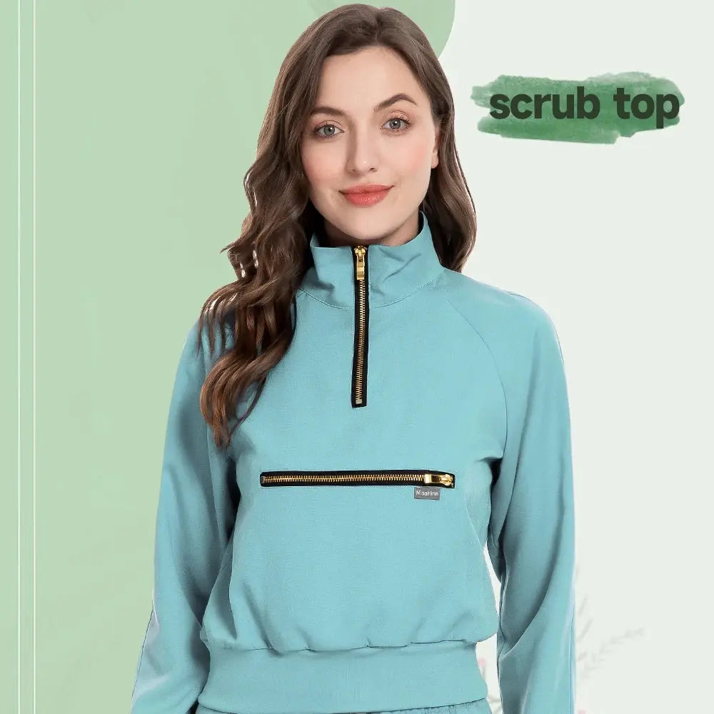 Medical Uniform Scrubs Jacket for Nurse, Doctor, Tech, Long Sleeves, Pockets - Healthcare Vibes