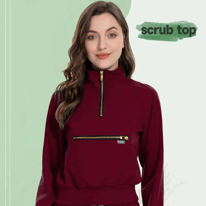 Medical Uniform Scrubs Jacket for Nurse, Doctor, Tech, Long Sleeves, Pockets - Healthcare Vibes