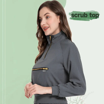 Medical Uniform Scrubs Jacket for Nurse, Doctor, Tech, Long Sleeves, Pockets - Healthcare Vibes