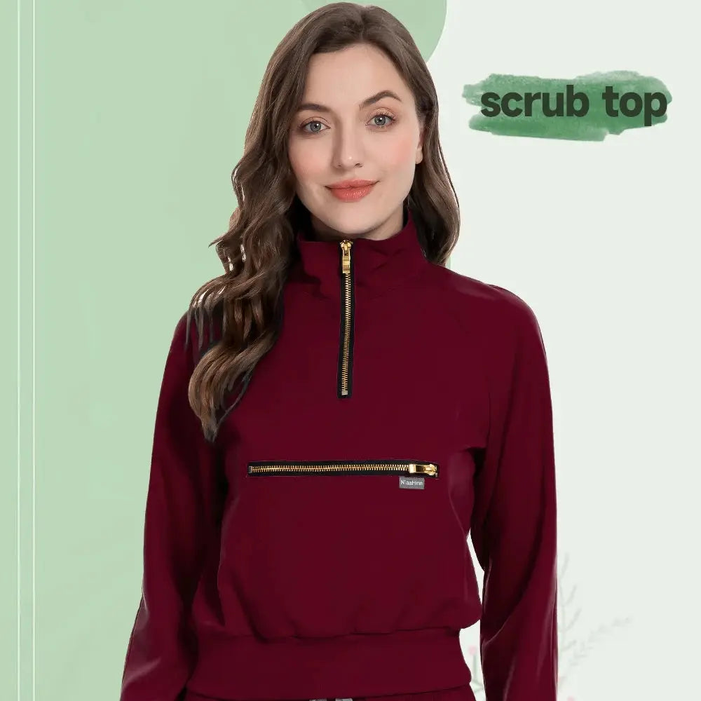 Medical Uniform Scrubs Jacket for Nurse, Doctor, Tech, Long Sleeves, Pockets - Healthcare Vibes
