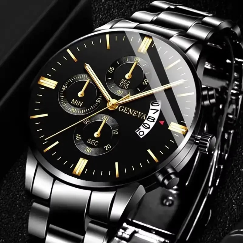 Men's Stainless Steel Watch, Luxury Calendar Quartz Wrist Watch, Men's Business Watch - Healthcare Vibes