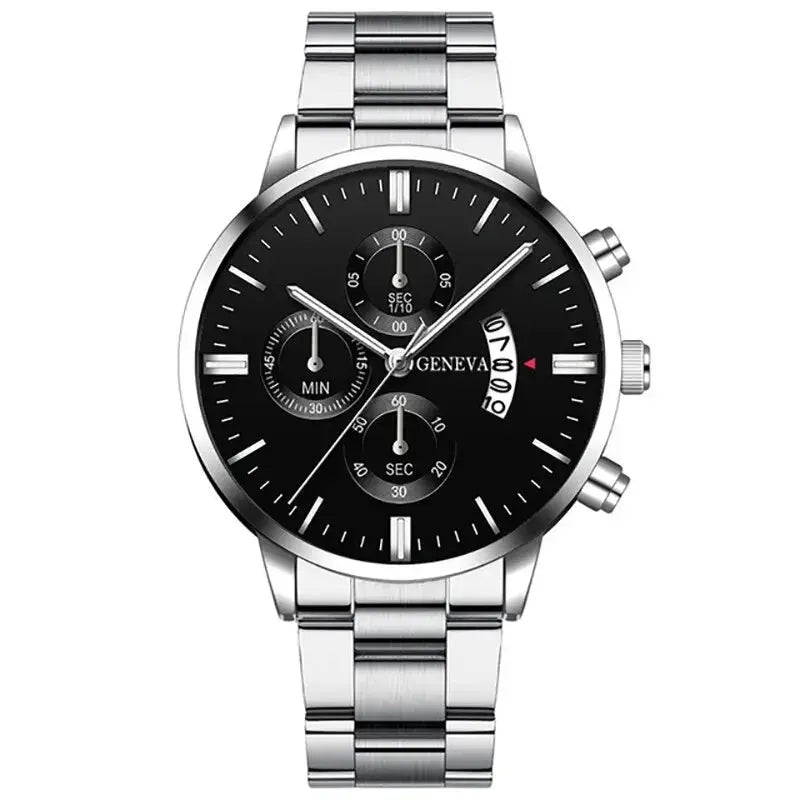 Men's Stainless Steel Watch, Luxury Calendar Quartz Wrist Watch, Men's Business Watch - Healthcare Vibes