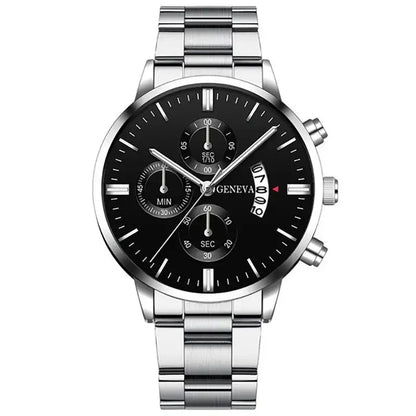 Men's Stainless Steel Watch, Luxury Calendar Quartz Wrist Watch, Men's Business Watch - Healthcare Vibes
