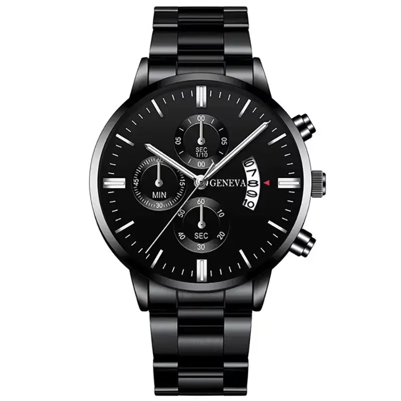 Men's Stainless Steel Watch, Luxury Calendar Quartz Wrist Watch, Men's Business Watch - Healthcare Vibes