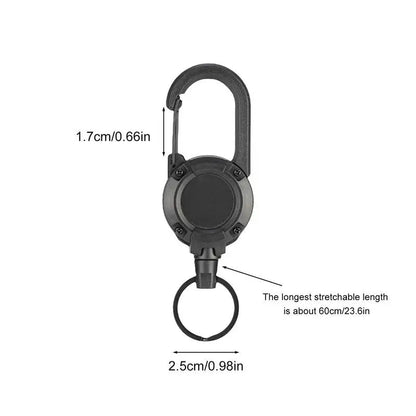 Heavy Duty Retractable Pull Badges, ID Reel Carabiner, Key Chain Key Holder - Healthcare Vibes