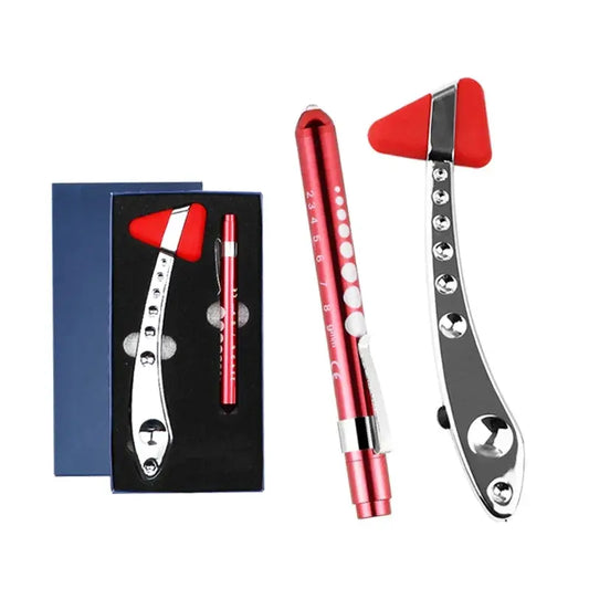 Neurological Diagnostic Percussor, Reflex Percussion Hammer Set with LED Penlight - Healthcare Vibes
