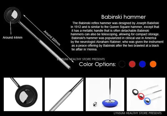 Neurological Percussion Set-Reflex Hammer Set, Includes Pinwheel, Babinski Hammer,Taylor Buck Hammer,Diagnostic Kit - Healthcare Vibes