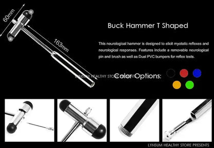 Neurological Percussion Set-Reflex Hammer Set, Includes Pinwheel, Babinski Hammer,Taylor Buck Hammer,Diagnostic Kit - Healthcare Vibes