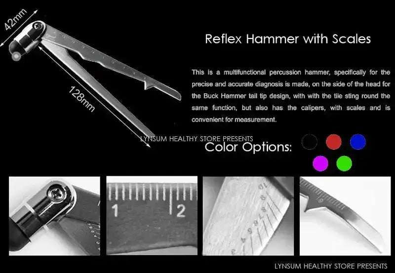 Neurological Percussion Set-Reflex Hammer Set, Includes Pinwheel, Babinski Hammer,Taylor Buck Hammer,Diagnostic Kit - Healthcare Vibes