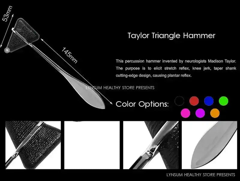 Neurological Percussion Set-Reflex Hammer Set, Includes Pinwheel, Babinski Hammer,Taylor Buck Hammer,Diagnostic Kit - Healthcare Vibes