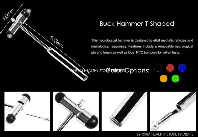 Neurological Percussion Set-Reflex Hammer Set, Includes Pinwheel, Babinski Hammer,Taylor Buck Hammer,Diagnostic Kit - Healthcare Vibes