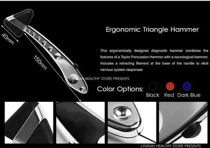 Neurological Percussion Set-Reflex Hammer Set, Includes Pinwheel, Babinski Hammer,Taylor Buck Hammer,Diagnostic Kit - Healthcare Vibes