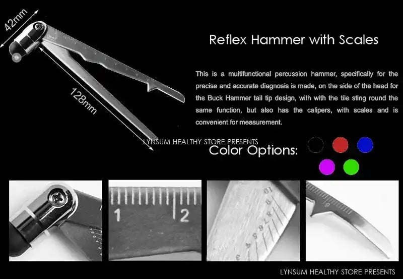 Neurological Percussion Set-Reflex Hammer Set, Includes Pinwheel, Babinski Hammer,Taylor Buck Hammer,Diagnostic Kit - Healthcare Vibes