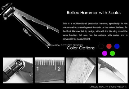 Neurological Percussion Set-Reflex Hammer Set, Includes Pinwheel, Babinski Hammer,Taylor Buck Hammer,Diagnostic Kit - Healthcare Vibes