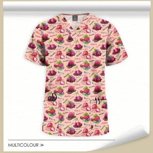 Printed Scrubs Tops, Uniform Medical Tops - Healthcare Vibes
