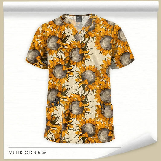 Printed Scrubs Tops, Uniform Medical Tops only, for Hospital workers, Nurse, MD's, Tech's - Healthcare Vibes