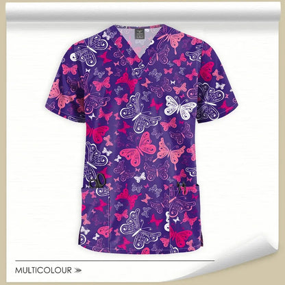 Printed Scrubs Tops, Women's Scrub Tops - Healthcare Vibes