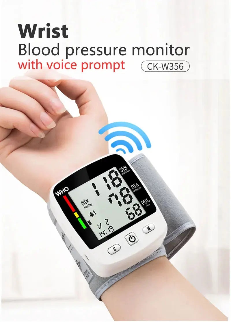 Rechargeable Digital Blood Pressure Monitor, Wrist Electronic BP Cuff - Healthcare Vibes