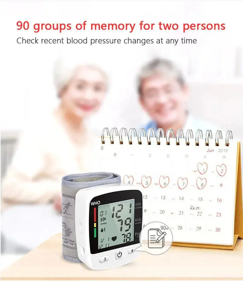 Rechargeable Digital Blood Pressure Monitor, Wrist Electronic BP Cuff - Healthcare Vibes