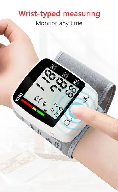 Rechargeable Digital Blood Pressure Monitor, Wrist Electronic BP Cuff - Healthcare Vibes