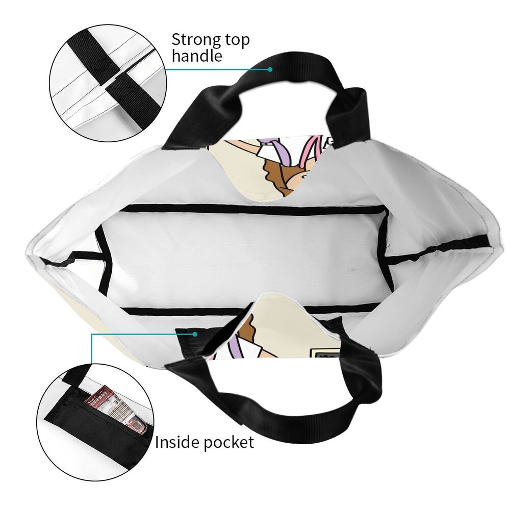 Custom Reusable Funny Nurse Shopping Bag Women Shoulder Canvas Tote Bag Portable Nursing Grocery Shopper Bags