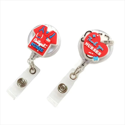 ID Card Holder Nurse Badge Reel Name Tag Chest Card Retractable Badge Holder Exhibition Card Work Card Easy Pull Buckle - Healthcare Vibes